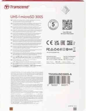 Карта памяти 32gb Transcend Ts32gusd300s-A Microsdhc Class 10 U1 300s + адаптер (арт-5053) Донецк
