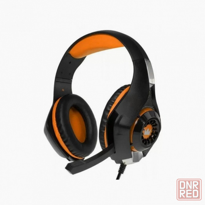 Наушники Crown Cmgh-101t, игровые, полноразмерные, микрофон, 3.5 мм, 2.1 м, чёрно-оранжевые Crown 55 Донецк - изображение 1
