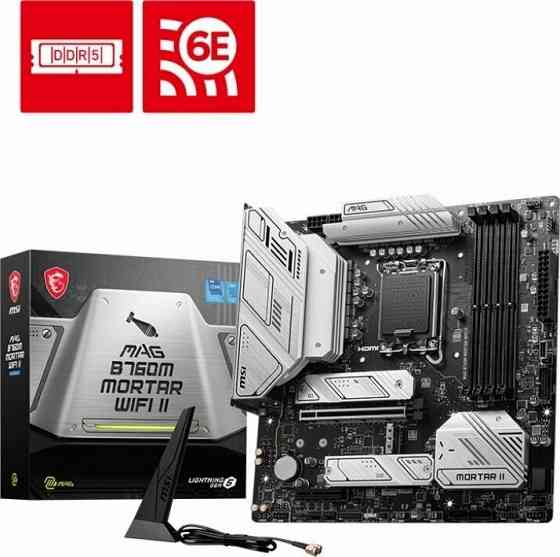 Материнская плата Msi Mag B760m Mortar Wifi Ii Matx Lga1700 4ddr5 Pci-Ex16 Pci-Ex4 3m.2 4sata3 Usb3. Макеевка