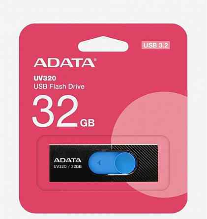 Флэш-накопитель A-Data Uv320 32гб, Usb3.2, черный/синий(Auv320-32g-Rbkbl) (арт-3293) Донецк
