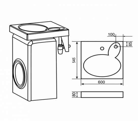 Раковина Andrea Comfort над стиральной машиной Донецк