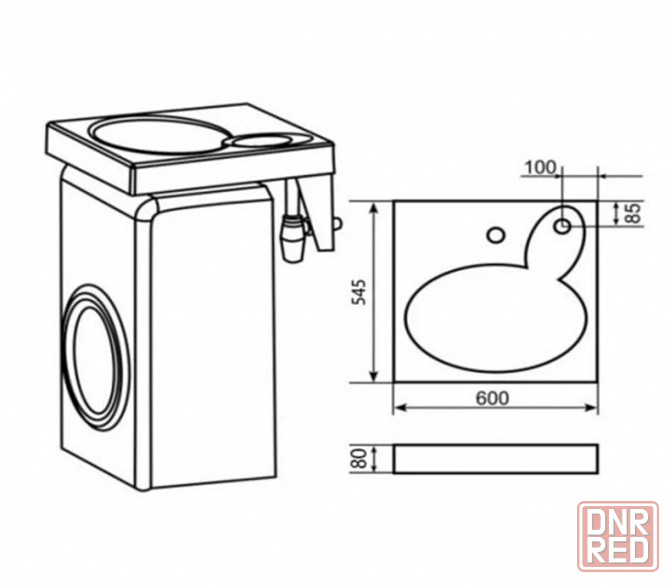 Раковина Andrea Comfort над стиральной машиной Донецк - изображение 2