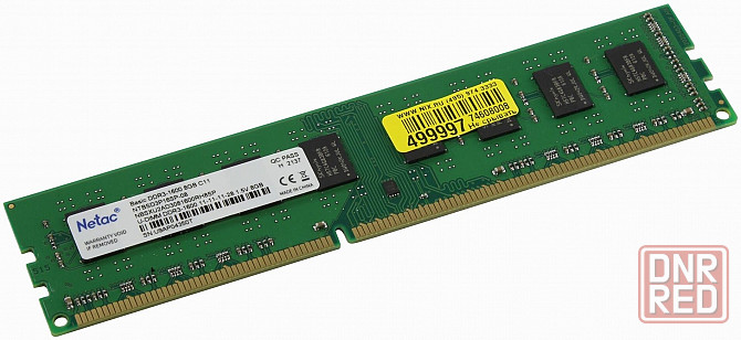 Память Netac 8gb Ddr3 1600mhz Cl11 1.5v / Ntbsd3p16sp-08 (арт-5048) Донецк - изображение 1