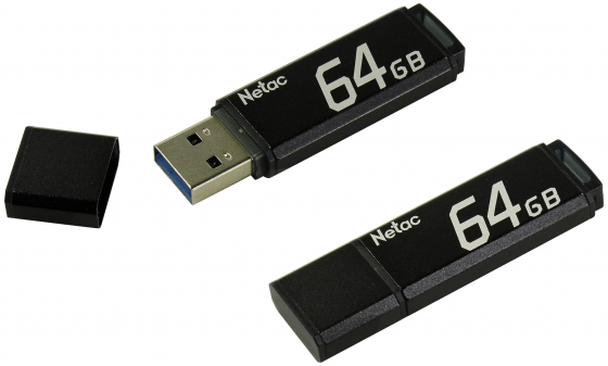 Накопитель Usb 2.0 64гб Netac U351 (Nt03u351n-064g-20bk), черный (арт-8366) Донецк