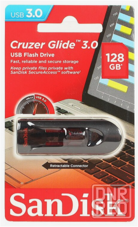 Usb Flash Drive 128gb - Sandisk Cruzer Glide 3.0 Black Sdcz600-128g-G35 (арт-8255) Донецк - изображение 1