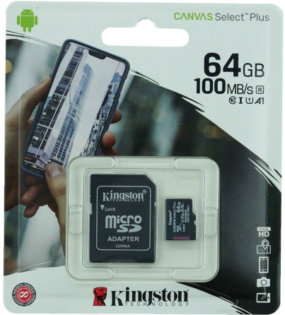 Карта памяти 64gb Kingston Sdcs2/64gb Microsdxc Class 10 Uhs-I, Sd Adapter (арт-2238) Донецк