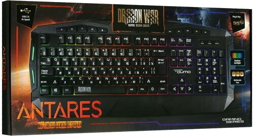 Клавиатура Qumo Antares K60, игровая, проводная, мембранная, 114 клавиш, Usb, подсв, чёрная (арт-166 Донецк