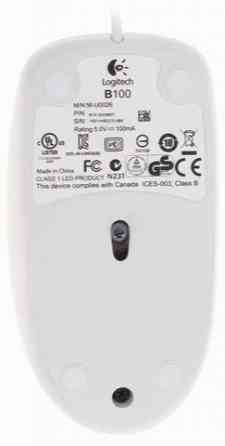 Мышь проводная Logitech B100 910-003360, 800dpi, белый (арт-4035) Донецк