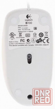 Мышь проводная Logitech B100 910-003360, 800dpi, белый (арт-4035) Донецк - изображение 3