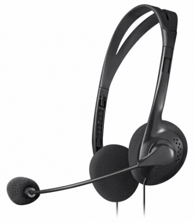 Наушники с микрофоном (гарнитура) Defender Hn-102, проводная, 1,8 м, стерео, с оголовьем, регулятор Донецк