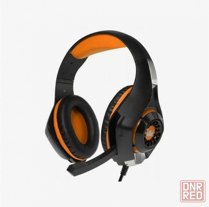 Наушники Crown Cmgh-101t, игровые, полноразмерные, микрофон, 3.5 мм, 2.1 м, чёрно-оранжевые Crown 55 Донецк - изображение 1