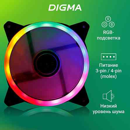 Вентилятор Digma Dfan-Frgb3 120x120x25mm 3-Pin 4-Pin (Molex)23db 135gr Led Ret (арт-9998) Макеевка