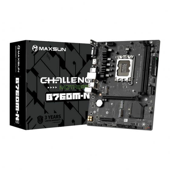 Материнская плата Maxsun Ms-Challenger B760m-N D5 1700, B760, 2xddr5, Matx, Rtl (арт-7185) Макеевка