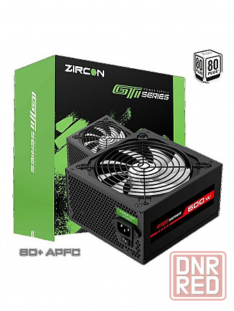 Блок питания Atx Zircon Gti-600 80+ (черный 600w 20+4pin 4+4pin 2*6+2pin 6*Sata 3*Molex вентилятор 1 Донецк - изображение 1