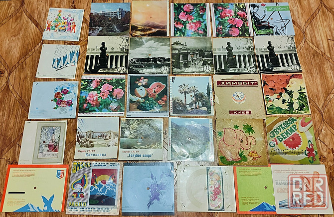 Музыкальный сувенир 150 шт Звуковое письмо Звуковой сувенир Пластинка на открытке Журнал Кругозор Донецк - изображение 3