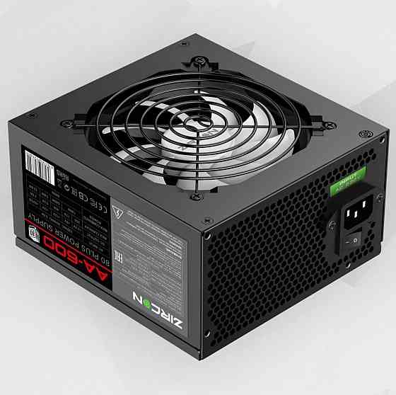 Блок питания 600w черный Atx Zircon Aa-600, 20+4pin 4+4pin 2*6+2pin 5*Sata 3*Molex вентилятор 120мм Донецк