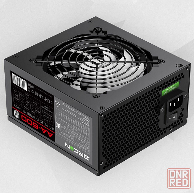 Блок питания 600w черный Atx Zircon Aa-600, 20+4pin 4+4pin 2*6+2pin 5*Sata 3*Molex вентилятор 120мм Донецк - изображение 3
