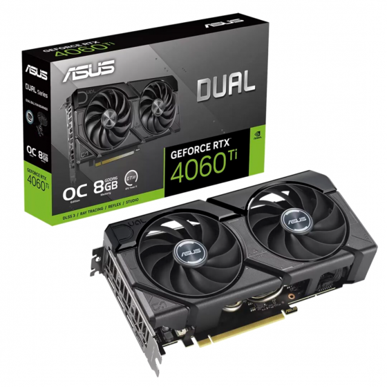 Видеокарта Asus Nvidia Geforce Rtx 4060 Ti 8gb Dual-Rtx4060ti-O8g-Evo/Rtx4060ti, Hdmi, Dp*3,8g, D6 ( Донецк