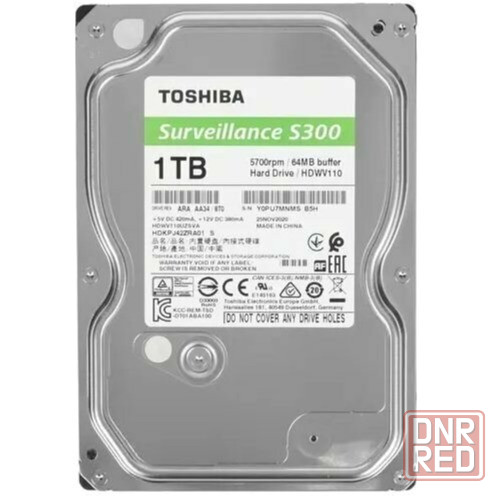 Жесткий диск 3.5" Toshiba S300 1 тб Surveillance (Hdwv110uzsva) (арт-1462) Донецк - изображение 1