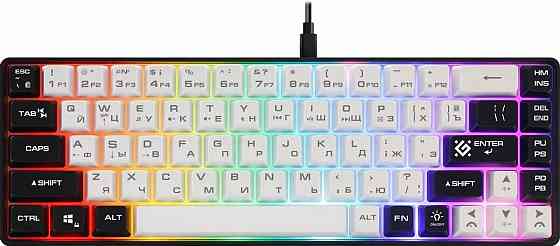 Клавиатура Defender Aris Gk-349, Usb, белый + черный [45349] (арт-6871) Макеевка