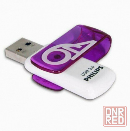 Флеш накопитель 64gb Philips Vivid3.0 64gb, Usb 3.0 фиолетовый (Fm64fd00b/97) (арт-1091) Макеевка - изображение 1