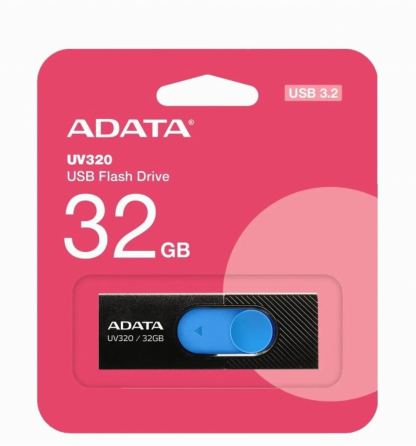 Флэш-накопитель A-Data Uv320 32гб, Usb3.2, черный/синий(Auv320-32g-Rbkbl) (арт-8800) Макеевка