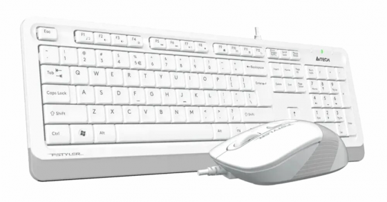 Комплект (клавиатура+мышь) A4tech Fstyler F1010, Usb, проводной, белый и серый [F1010 White] (арт-50 Донецк