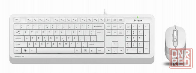 Комплект (клавиатура+мышь) A4tech Fstyler F1010, Usb, проводной, белый и серый [F1010 White] (арт-50 Донецк - изображение 1
