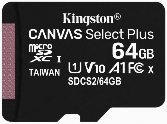 Карта памяти Kingston Microsdhc 64gb Uhs-I Class 10 U1 A1 Canvas Select Plus (Sd адаптер) 100mb/S (S Донецк