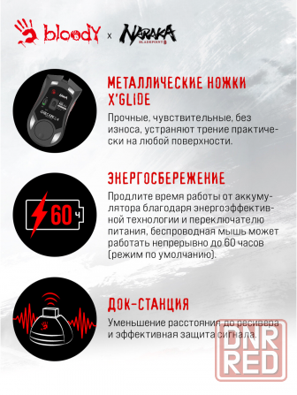 Мышь A4tech Bloody R90 Plus Naraka белый/рисунок оптическая (5000dpi) беспроводная Usb 8 кнопок (арт Донецк - изображение 4