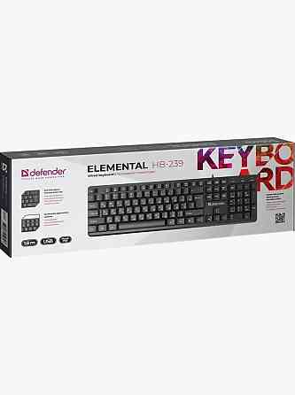 Клавиатура проводная Defender Elemental Hb-239 Black (Ru, черн,104 кнопки+Fn,1.8м) (45239) (арт-7919 Донецк