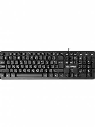 Клавиатура проводная Defender Elemental Hb-239 Black (Ru, черн,104 кнопки+Fn,1.8м) (45239) (арт-7919 Донецк