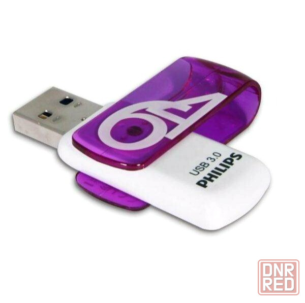 Флеш накопитель 64gb Philips Vivid3.0 64gb, Usb 3.0 фиолетовый (Fm64fd00b/97) (арт-5173) Донецк - изображение 1
