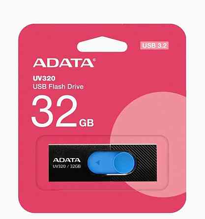 Флэш-накопитель A-Data Uv320 32гб, Usb3.2, черный/синий(Auv320-32g-Rbkbl) (арт-5159) Донецк