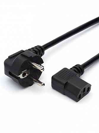 Кабель питания, евровилка-C13 (F) 1.8м пвх 0.75мм угловой, черный, Gopower (арт-7828) Донецк