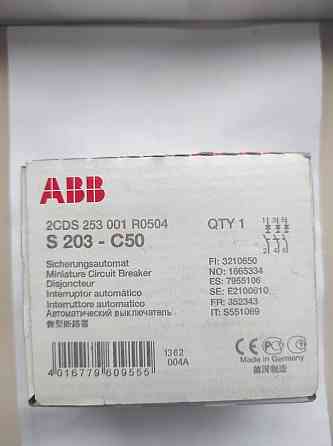 Продам автоматический выключатель 50а, ABB S203-C50, 3p, 50A, 6kA Донецк