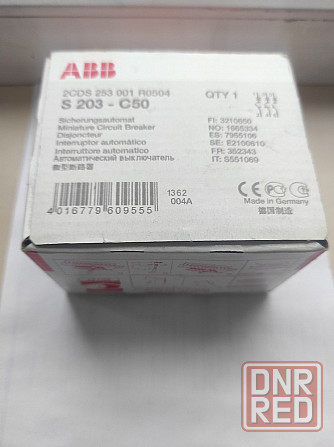 Продам автоматический выключатель 50а, ABB S203-C50, 3p, 50A, 6kA Донецк - изображение 2