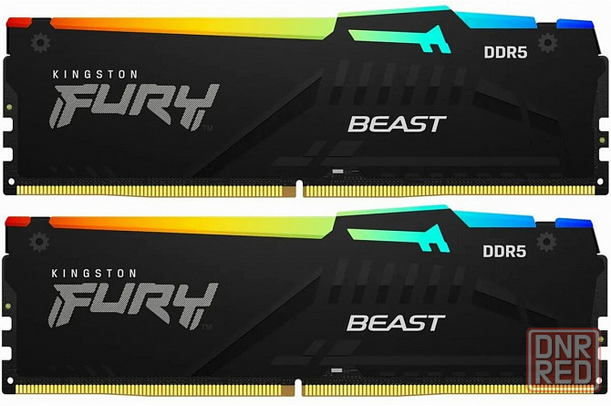 Оперативная память Kingston Fury Beast Black Kf552c40bbak2-16 Ddr5 - 2x 8гб 5200мгц, Dimm, Ret (арт- Донецк - изображение 1