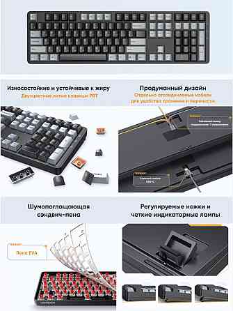 Клавиатура проводная механическая Ugreen Ku103 (35214) Usb Wired Mechanical Keyboard Ru. длина кабел Донецк
