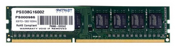 Оперативная память Dimm Ddr3 Patriot Memory Sl 8гб 1600 мгц Cl11 (Psd38g16002) (арт-5461) Макеевка