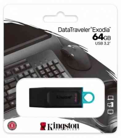 Накопитель Usb 3.2 64gb Kingston Datatraveler Exodia Dtx/64gb Gen 1 Black/Teal (арт-1504) Макеевка
