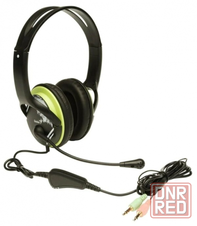 Компьютерная гарнитура Genius Hs-400a, черный/зеленый (арт-7958) Макеевка - изображение 1