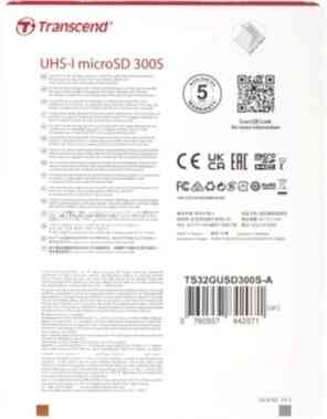 Карта памяти 32gb Transcend Ts32gusd300s-A Microsdhc Class 10 U1 300s + адаптер (арт-8860) Макеевка
