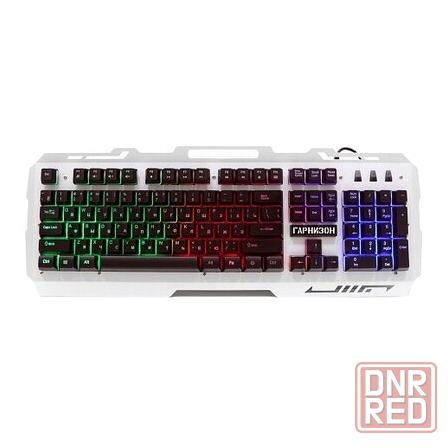 Клавиатура игровая гарнизон Gk-340gl, металлический корпус, подсветка Rainbow (арт-8171) Макеевка - изображение 1