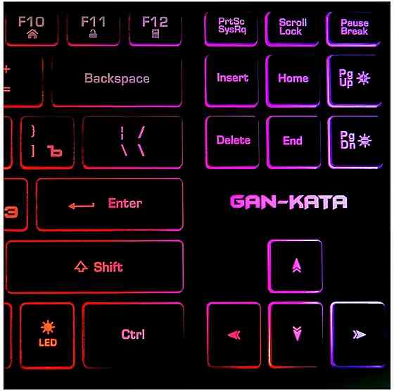 Клавиатура игровая Dialog Kgk-17u Black Gan-Kata 104кл. радужная подсветка - чёрная 1.6м (арт-8408) Макеевка