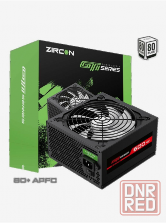 Блок питания Atx Zircon Gti-600 80+ (черный 600w 20+4pin 4+4pin 2*6+2pin 6*Sata 3*Molex вентилятор 1 Макеевка - изображение 1