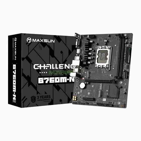 Материнская плата Maxsun Ms-Challenger B760m-N D5 1700, B760, 2xddr5, Matx, Rtl (арт-2524) Макеевка
