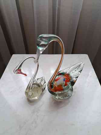 Художественное стекло композиция лебеди Донецк