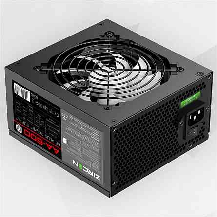 Блок питания 600w черный Atx Zircon Aa-600, 20+4pin 4+4pin 2*6+2pin 5*Sata 3*Molex вентилятор 120мм Макеевка