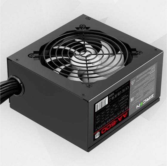 Блок питания 600w черный Atx Zircon Aa-600, 20+4pin 4+4pin 2*6+2pin 5*Sata 3*Molex вентилятор 120мм Макеевка